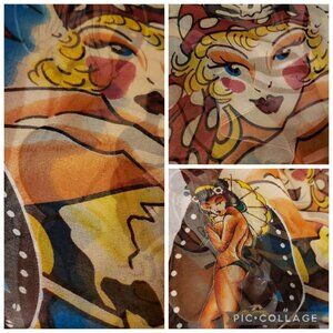 Ed Hardy Silk Scarf - Fun, Bright, Sheer